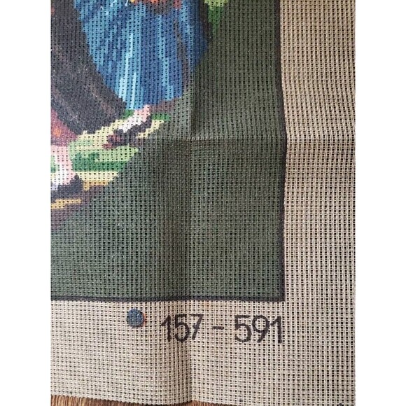 Tapex Vienna Needlepoint Kit Vintage Farm Women Children Grain Cutting 16"x20" - Picture 6 of 10